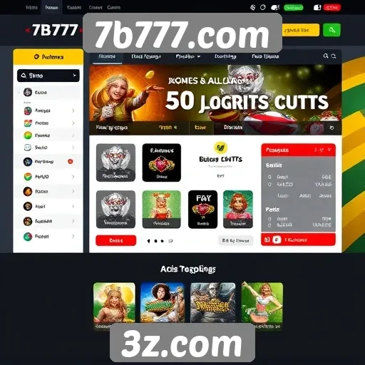 Avaliação da interface de usuário do site 7b777.com